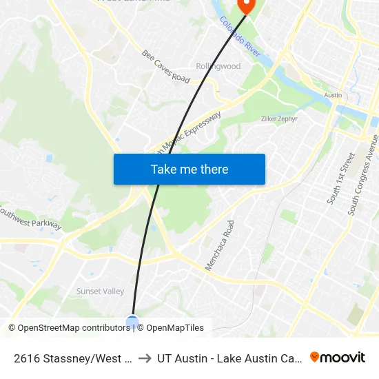 2616 Stassney/West Gate to UT Austin - Lake Austin Campus map