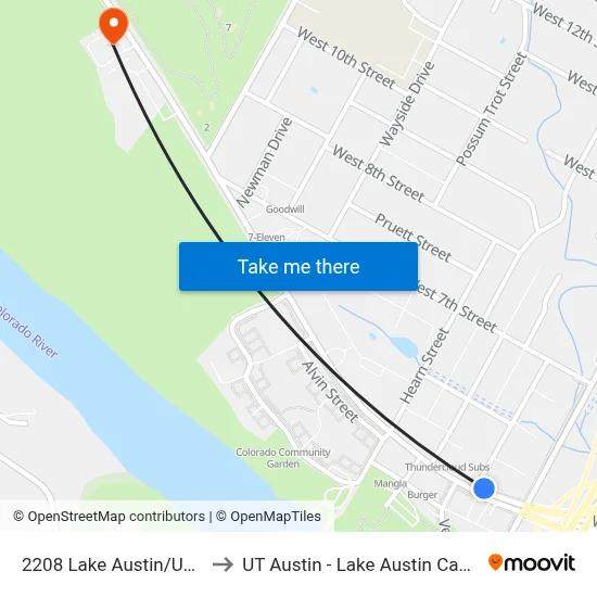 2208 Lake Austin/Upson to UT Austin - Lake Austin Campus map