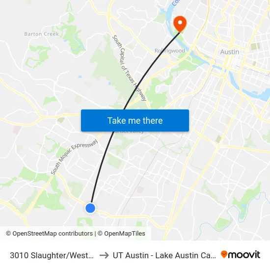 3010 Slaughter/West Gate to UT Austin - Lake Austin Campus map