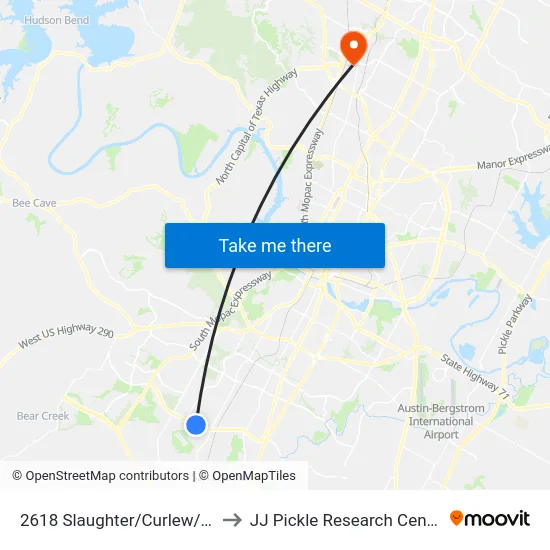 2618 Slaughter/Curlew/Eb to JJ Pickle Research Center map