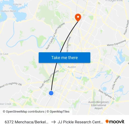 6372 Menchaca/Berkeley to JJ Pickle Research Center map