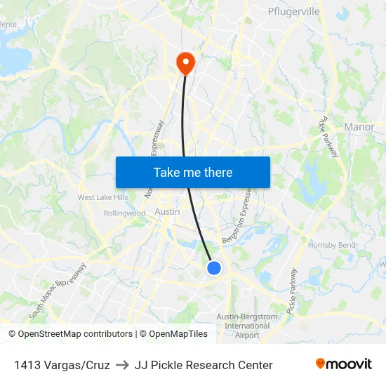1413 Vargas/Cruz to JJ Pickle Research Center map