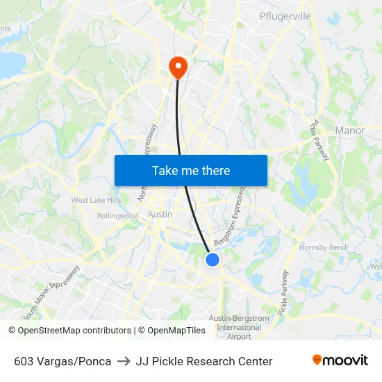 603 Vargas/Ponca to JJ Pickle Research Center map