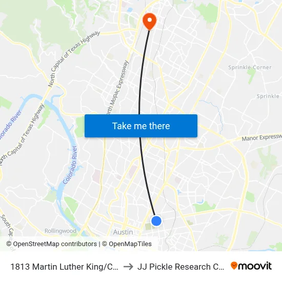 1813 Martin Luther King/Chicon to JJ Pickle Research Center map