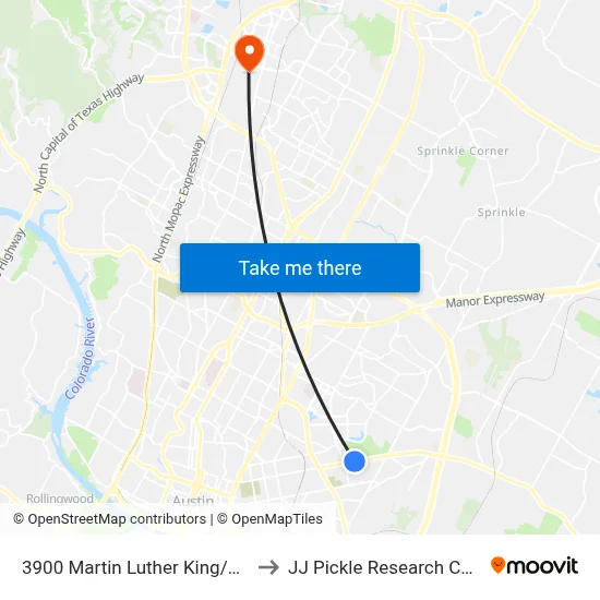3900 Martin Luther King/Perez to JJ Pickle Research Center map