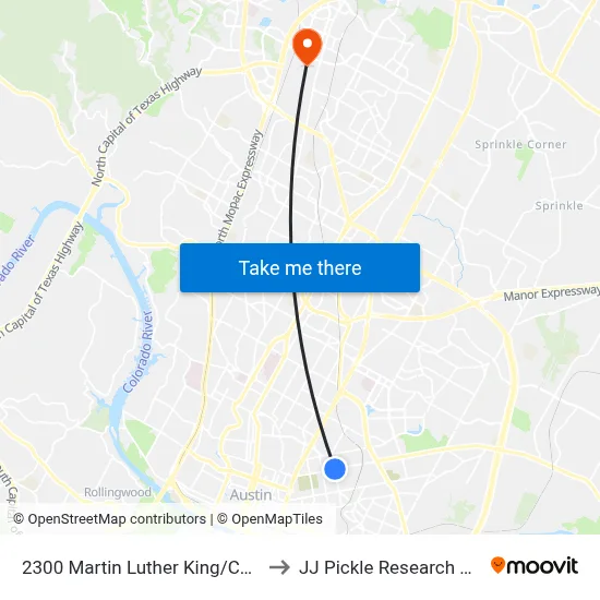 2300 Martin Luther King/Chestnut to JJ Pickle Research Center map