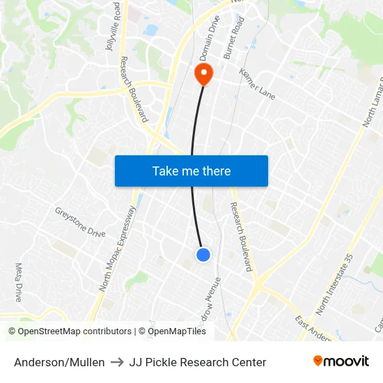 Anderson/Mullen to JJ Pickle Research Center map