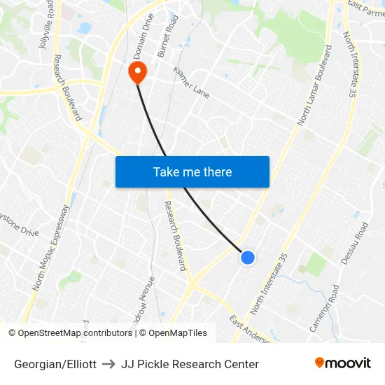 Georgian/Elliott to JJ Pickle Research Center map