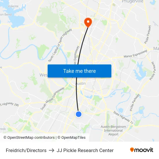 Freidrich/Directors to JJ Pickle Research Center map
