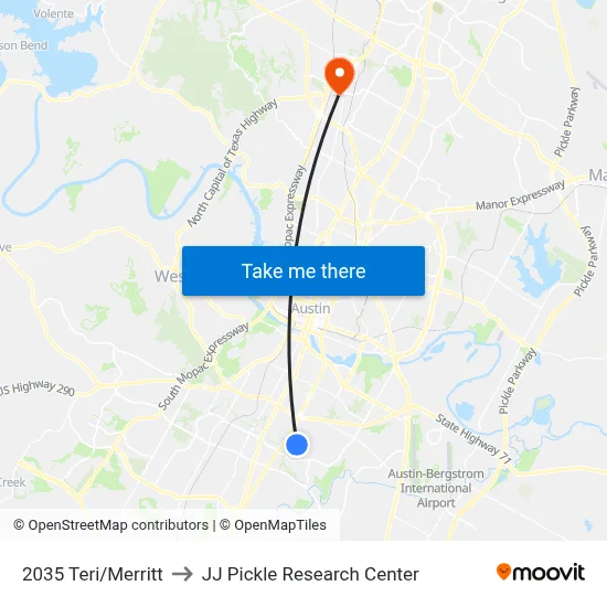 2035 Teri/Merritt to JJ Pickle Research Center map