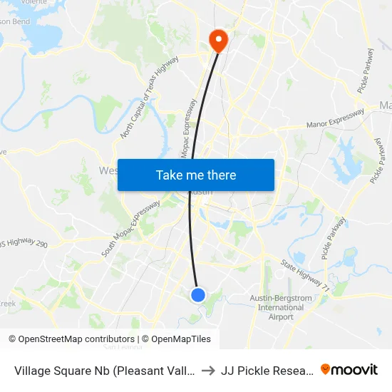 Village Square Nb (Pleasant Valley/Village Square) to JJ Pickle Research Center map