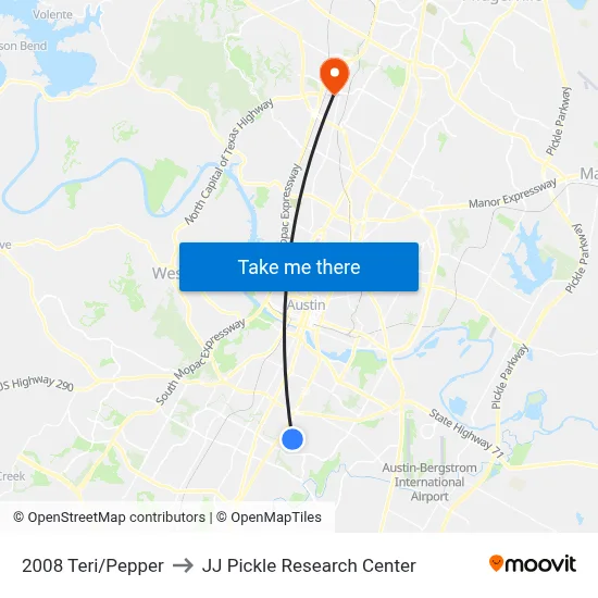 2008 Teri/Pepper to JJ Pickle Research Center map