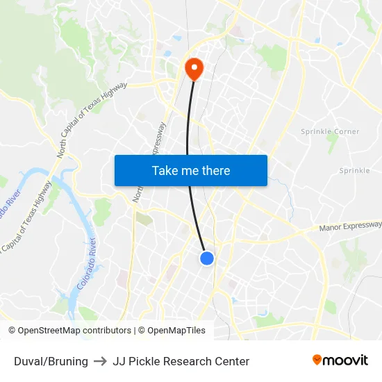 Duval/Bruning to JJ Pickle Research Center map