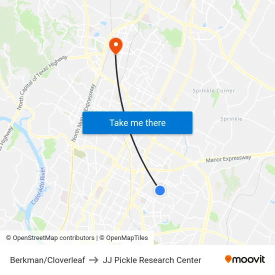 Berkman/Cloverleaf to JJ Pickle Research Center map