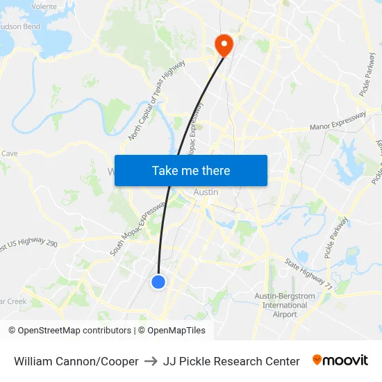 William Cannon/Cooper to JJ Pickle Research Center map