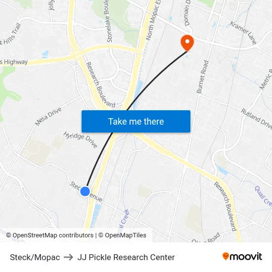 Steck/Mopac to JJ Pickle Research Center map