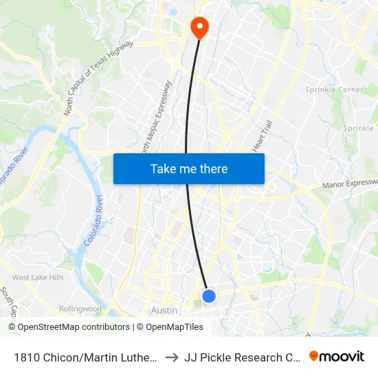 1810 Chicon/Martin Luther King to JJ Pickle Research Center map