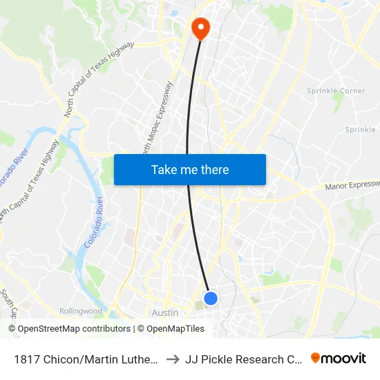 1817 Chicon/Martin Luther King to JJ Pickle Research Center map