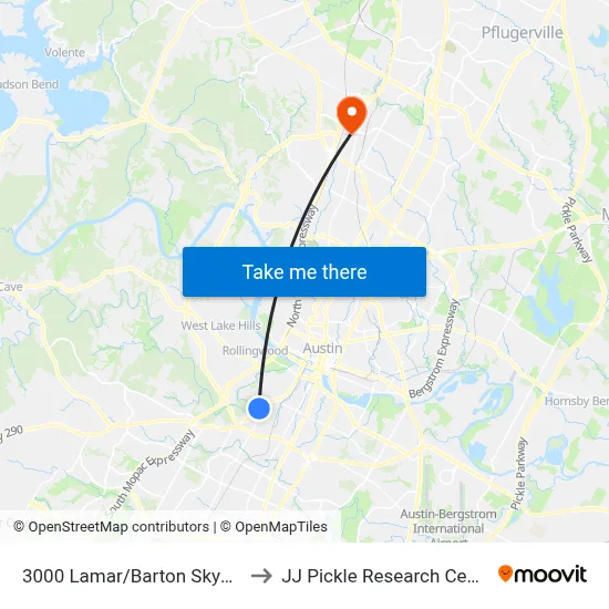3000 Lamar/Barton Skyway to JJ Pickle Research Center map