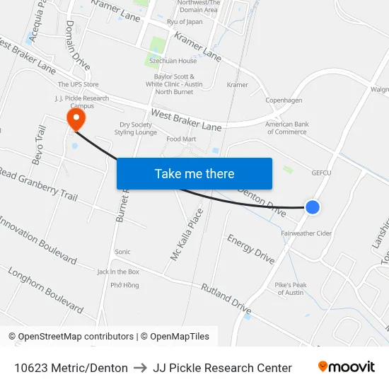 10623 Metric/Denton to JJ Pickle Research Center map