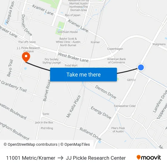 11001 Metric/Kramer to JJ Pickle Research Center map