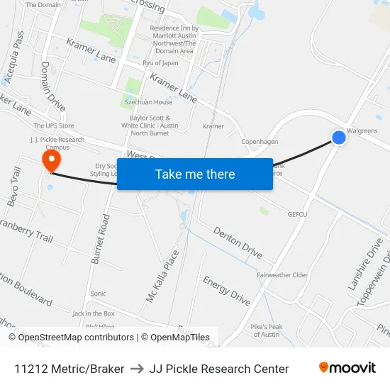 11212 Metric/Braker to JJ Pickle Research Center map