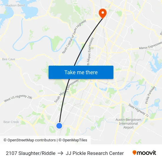 2107 Slaughter/Riddle to JJ Pickle Research Center map
