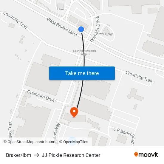 Braker/Ibm to JJ Pickle Research Center map