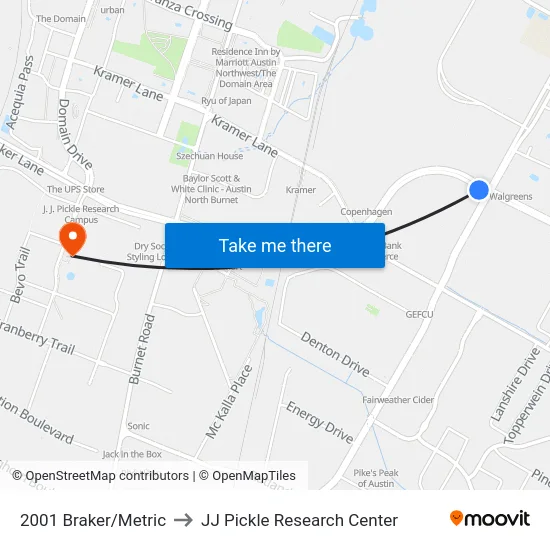 2001 Braker/Metric to JJ Pickle Research Center map