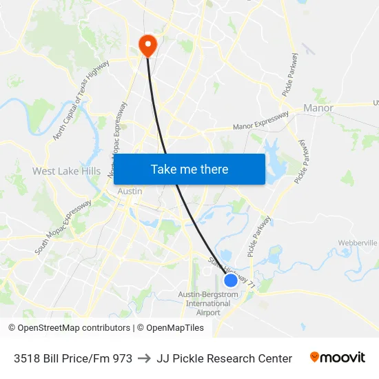 3518 Bill Price/Fm 973 to JJ Pickle Research Center map