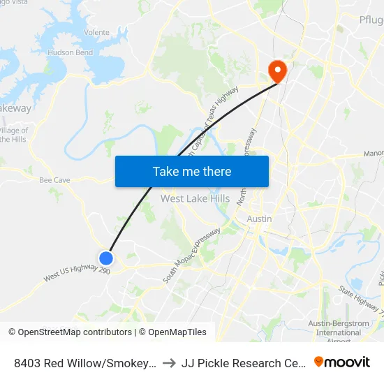 8403 Red Willow/Smokey Hill to JJ Pickle Research Center map