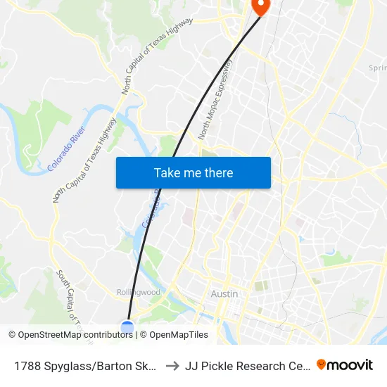 1788 Spyglass/Barton Skyway to JJ Pickle Research Center map