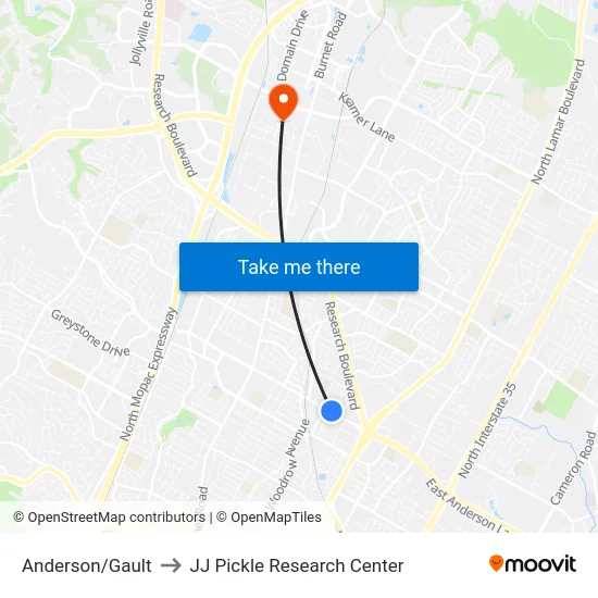 Anderson/Gault to JJ Pickle Research Center map