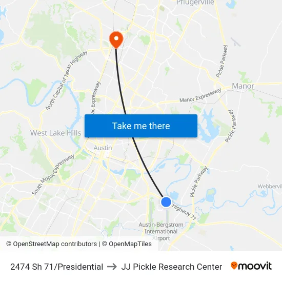 2474 Sh 71/Presidential to JJ Pickle Research Center map