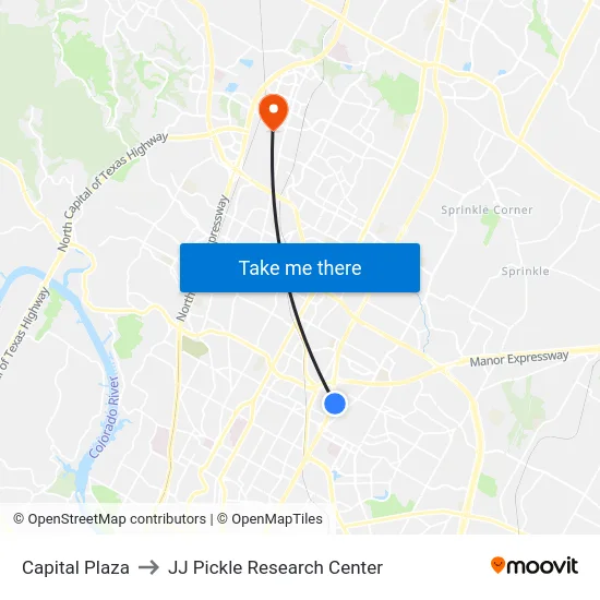 Capital Plaza to JJ Pickle Research Center map