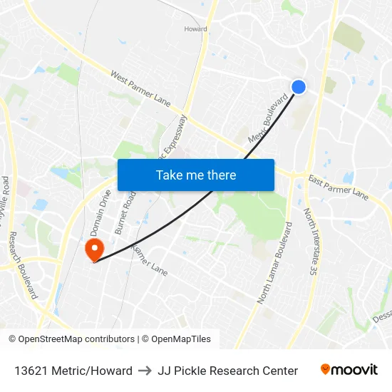 13621 Metric/Howard to JJ Pickle Research Center map