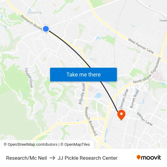 Research/Mc Neil to JJ Pickle Research Center map