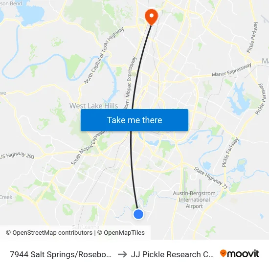 7944 Salt Springs/Roseborough to JJ Pickle Research Center map