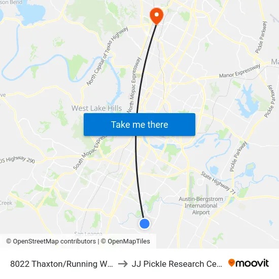 8022 Thaxton/Running Water to JJ Pickle Research Center map