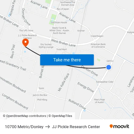 10700 Metric/Donley to JJ Pickle Research Center map