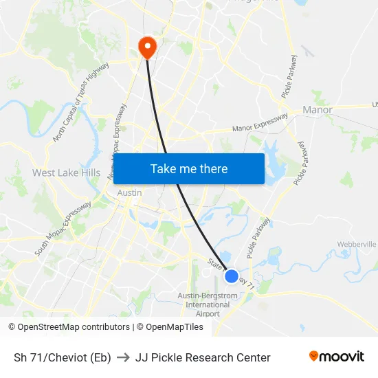 Sh 71/Cheviot (Eb) to JJ Pickle Research Center map