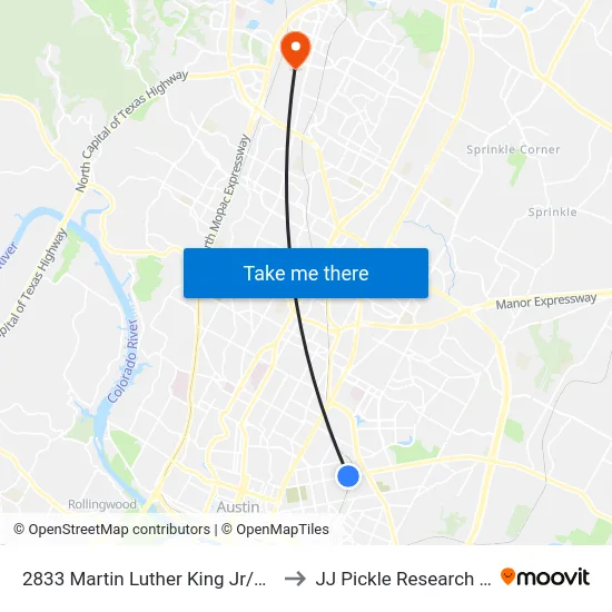 2833 Martin Luther King Jr/Alexander to JJ Pickle Research Center map