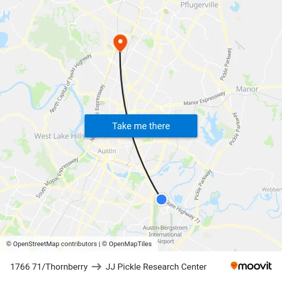 1766 71/Thornberry to JJ Pickle Research Center map