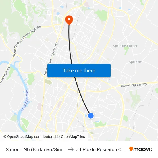Simond Nb (Berkman/Simond) to JJ Pickle Research Center map