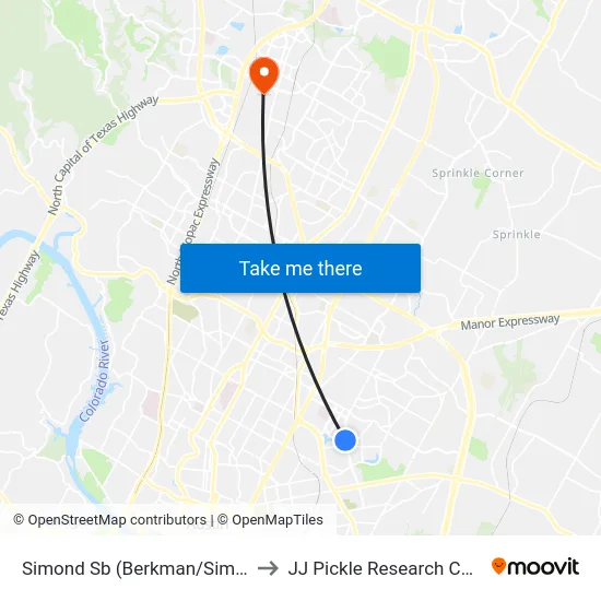 Simond Sb (Berkman/Simond) to JJ Pickle Research Center map