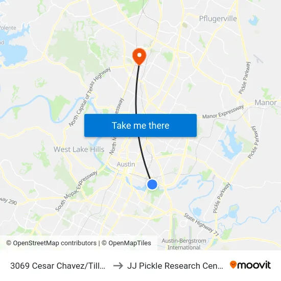 3069 Cesar Chavez/Tillery to JJ Pickle Research Center map