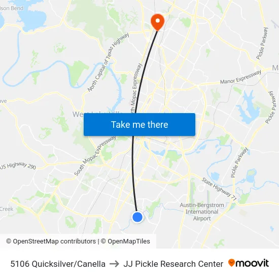 5106 Quicksilver/Canella to JJ Pickle Research Center map