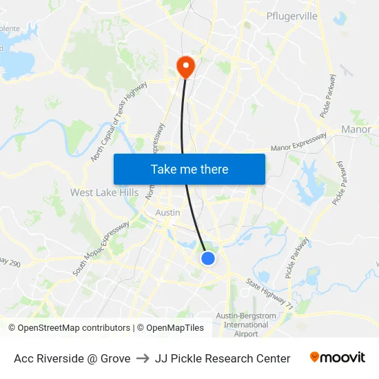 Acc Riverside  @ Grove to JJ Pickle Research Center map