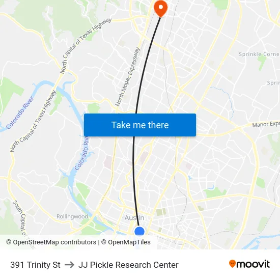 391 Trinity St to JJ Pickle Research Center map