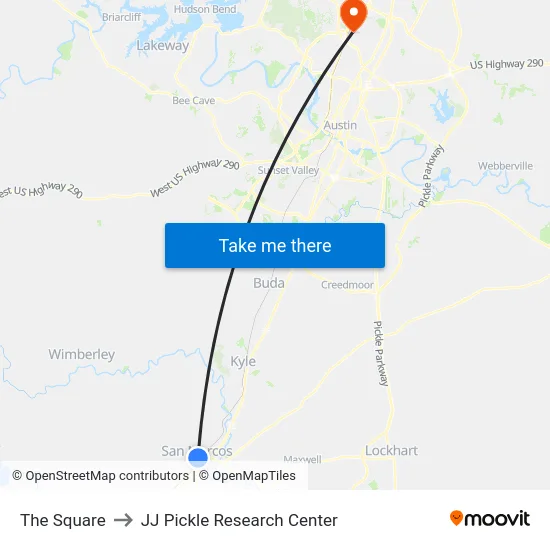 The Square to JJ Pickle Research Center map